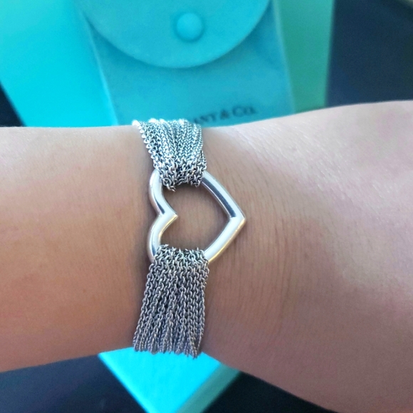 Tiffany & Co. Jewelry - Tiffany & Co. Multi-Strand Mesh Heart Sterling Silver Bracelet